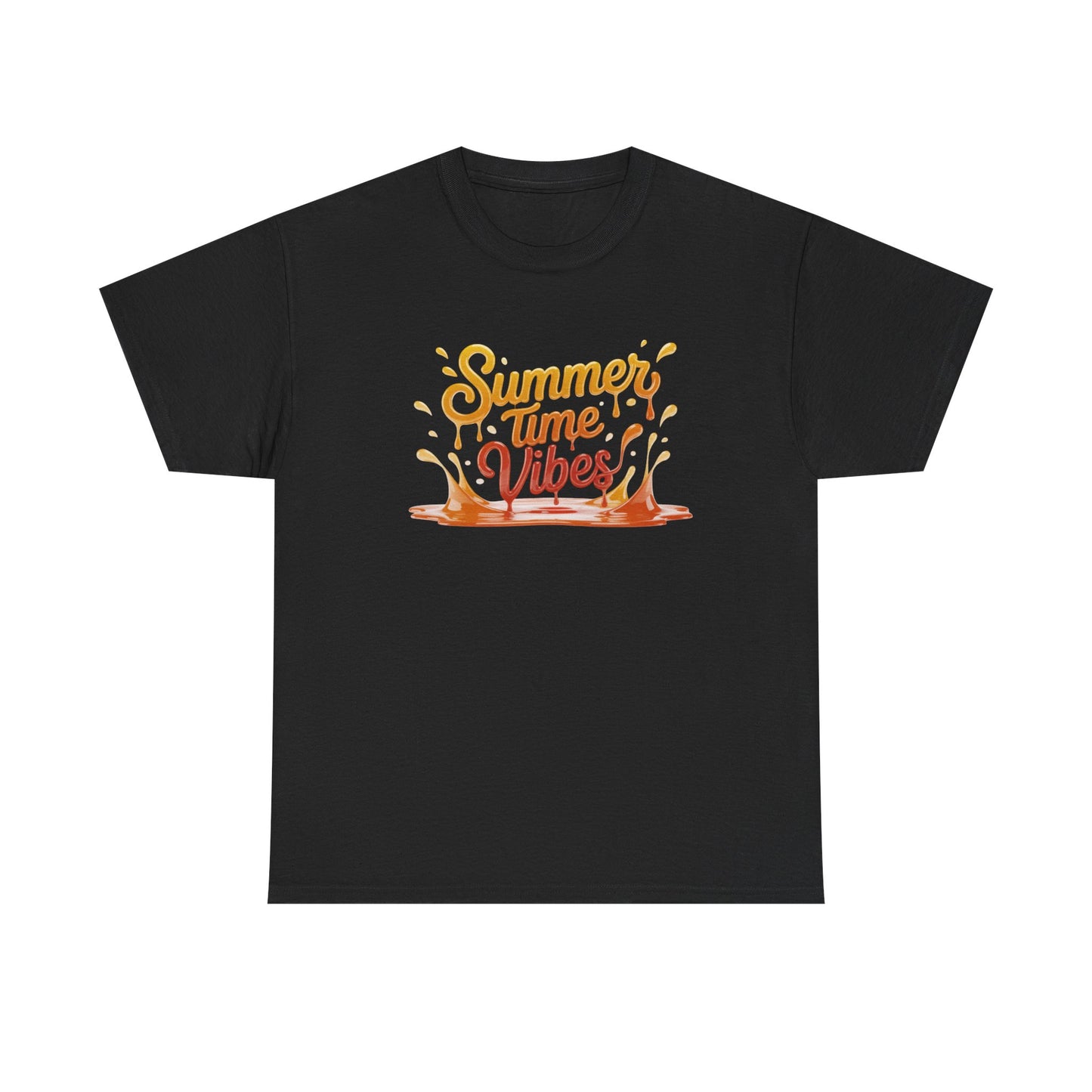 Summer Time Vibes Unisex Heavy Cotton Tee, Casual Summer Clothing, Beachwear, Vacation Top, Gift for Friends