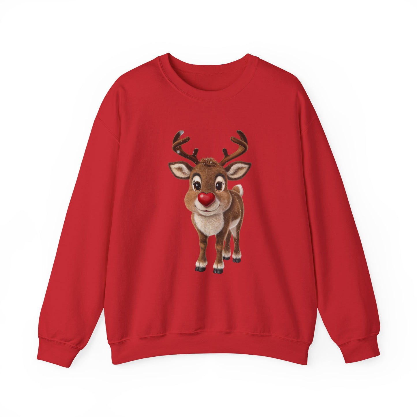 Adorable Reindeer Sweatshirt, Cozy Holiday Wear, Christmas Gift, Winter Outfit, Cute Crewneck