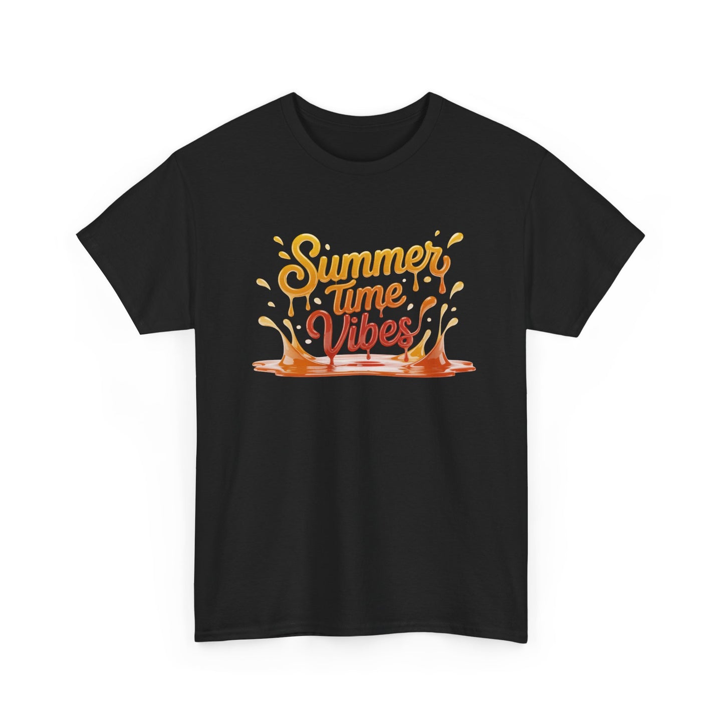 Summer Time Vibes Unisex Heavy Cotton Tee, Casual Summer Clothing, Beachwear, Vacation Top, Gift for Friends