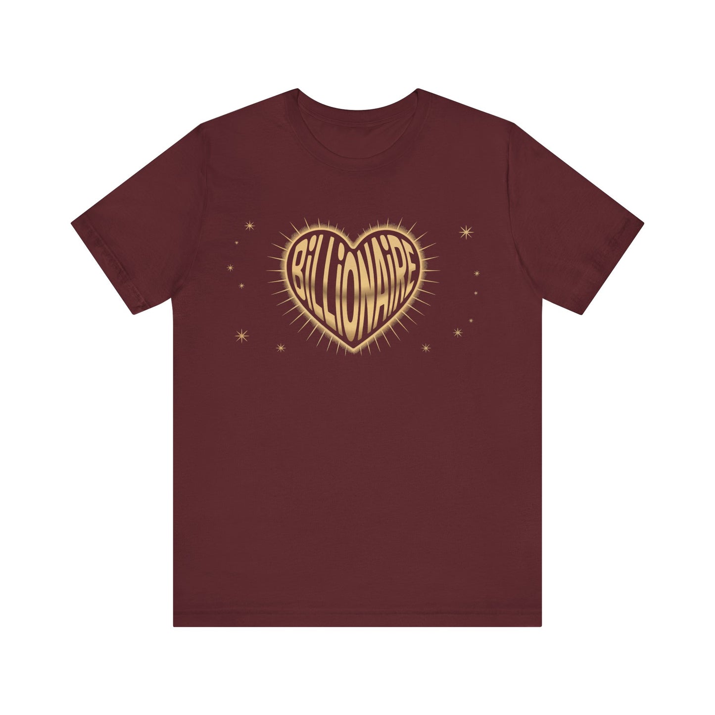 Billionaire Heart Tee, Unisex Jersey Short Sleeve Shirt, Casual Tee for Success Enthusiasts, Gift for Entrepreneurs, Motivational T-Shirt