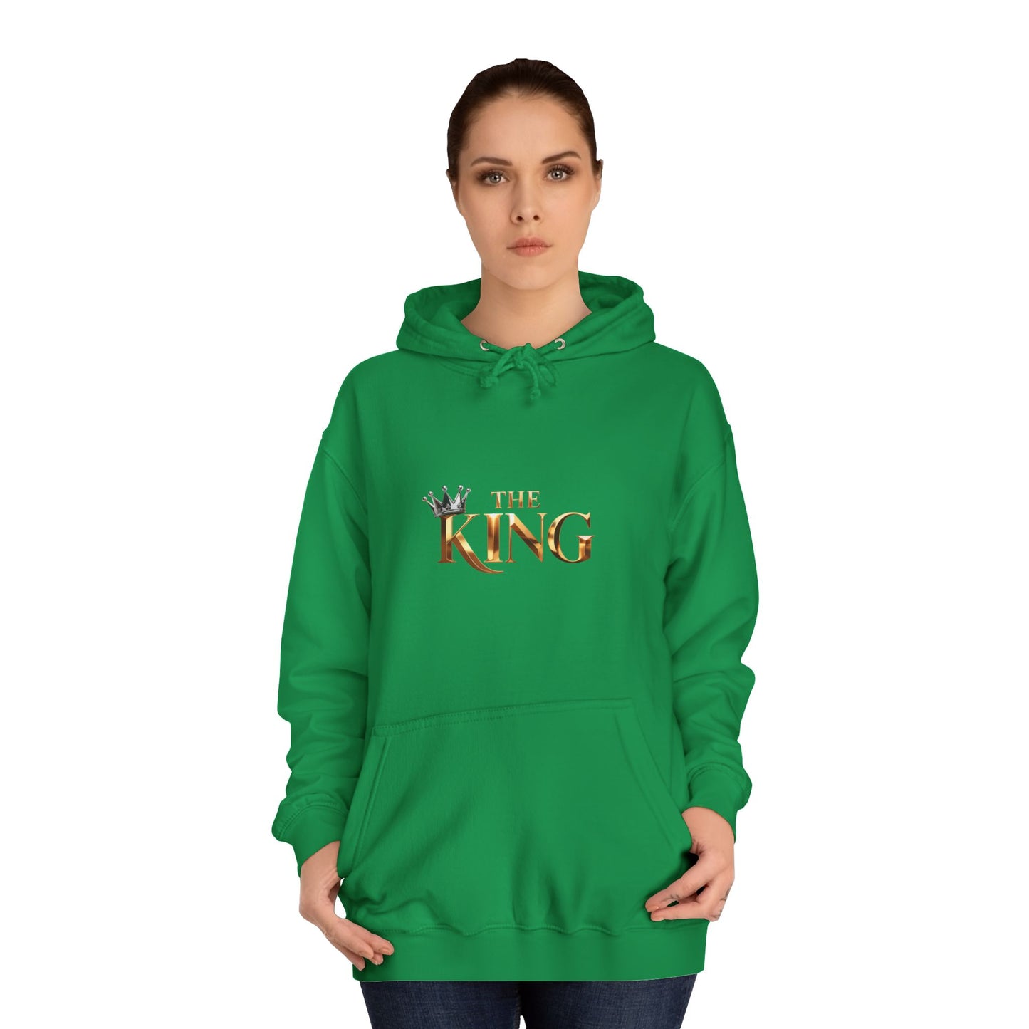 Cool Unisex College Hoodie with 'King' Print, Perfect for Students, Gifts, Casual Wear, College Events, Street Style