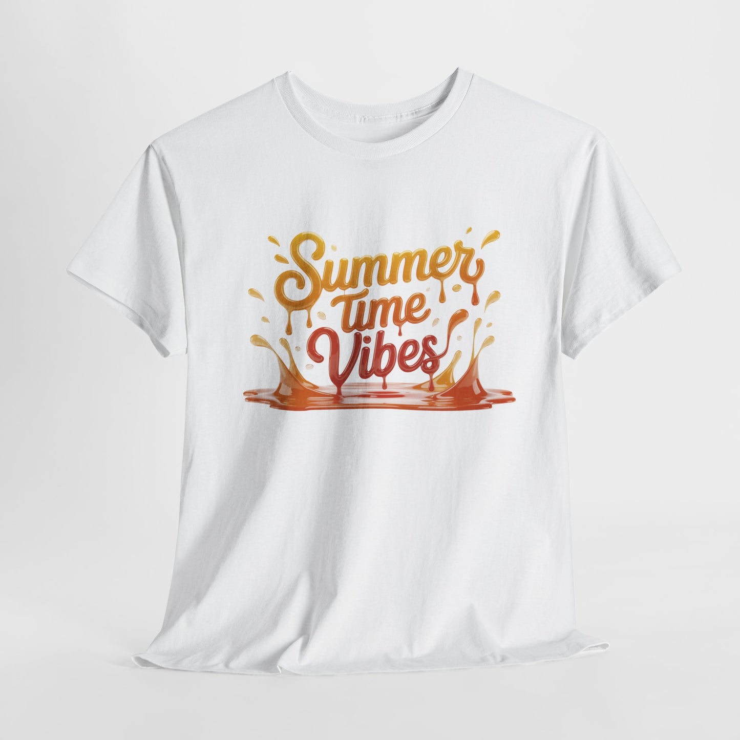 Summer Time Vibes Unisex Heavy Cotton Tee, Casual Summer Clothing, Beachwear, Vacation Top, Gift for Friends
