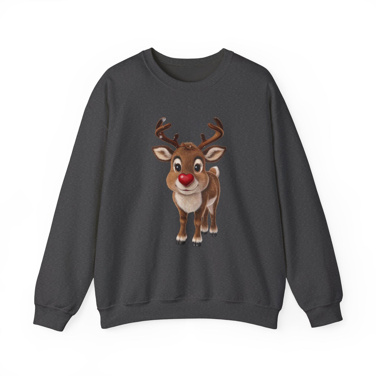 Adorable Reindeer Sweatshirt, Cozy Holiday Wear, Christmas Gift, Winter Outfit, Cute Crewneck