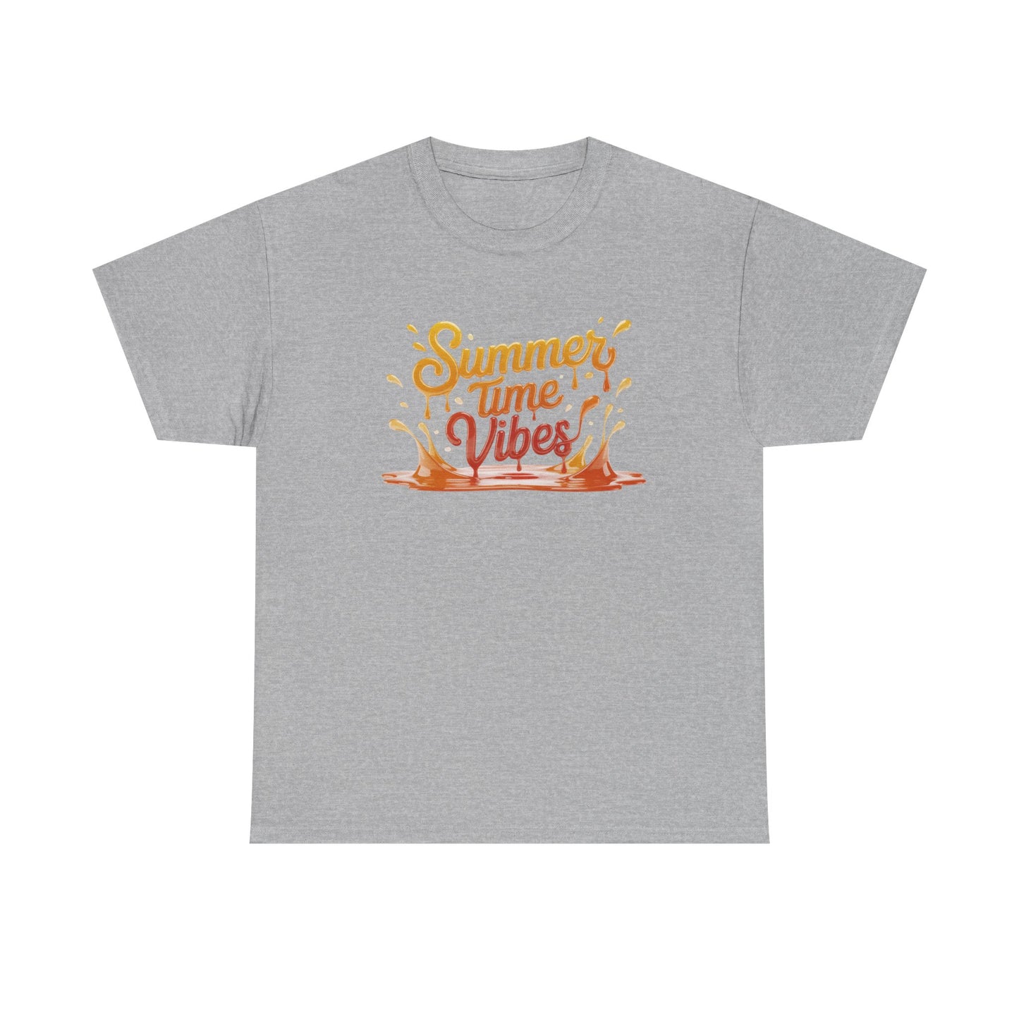 Summer Time Vibes Unisex Heavy Cotton Tee, Casual Summer Clothing, Beachwear, Vacation Top, Gift for Friends