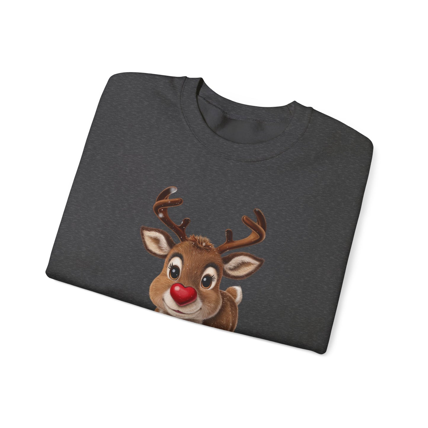 Adorable Reindeer Sweatshirt, Cozy Holiday Wear, Christmas Gift, Winter Outfit, Cute Crewneck