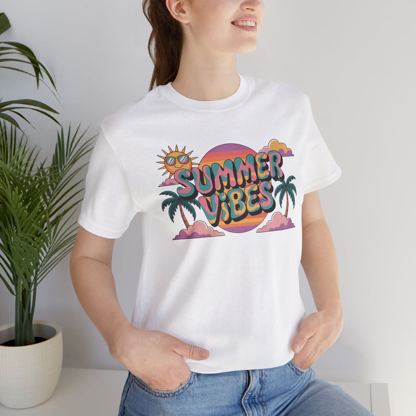 Summer Vibes Graphic Tee, Beachwear, Vacation Shirt, Gift for Sun Lovers, Retro Summer Apparel, Unisex T-Shirt