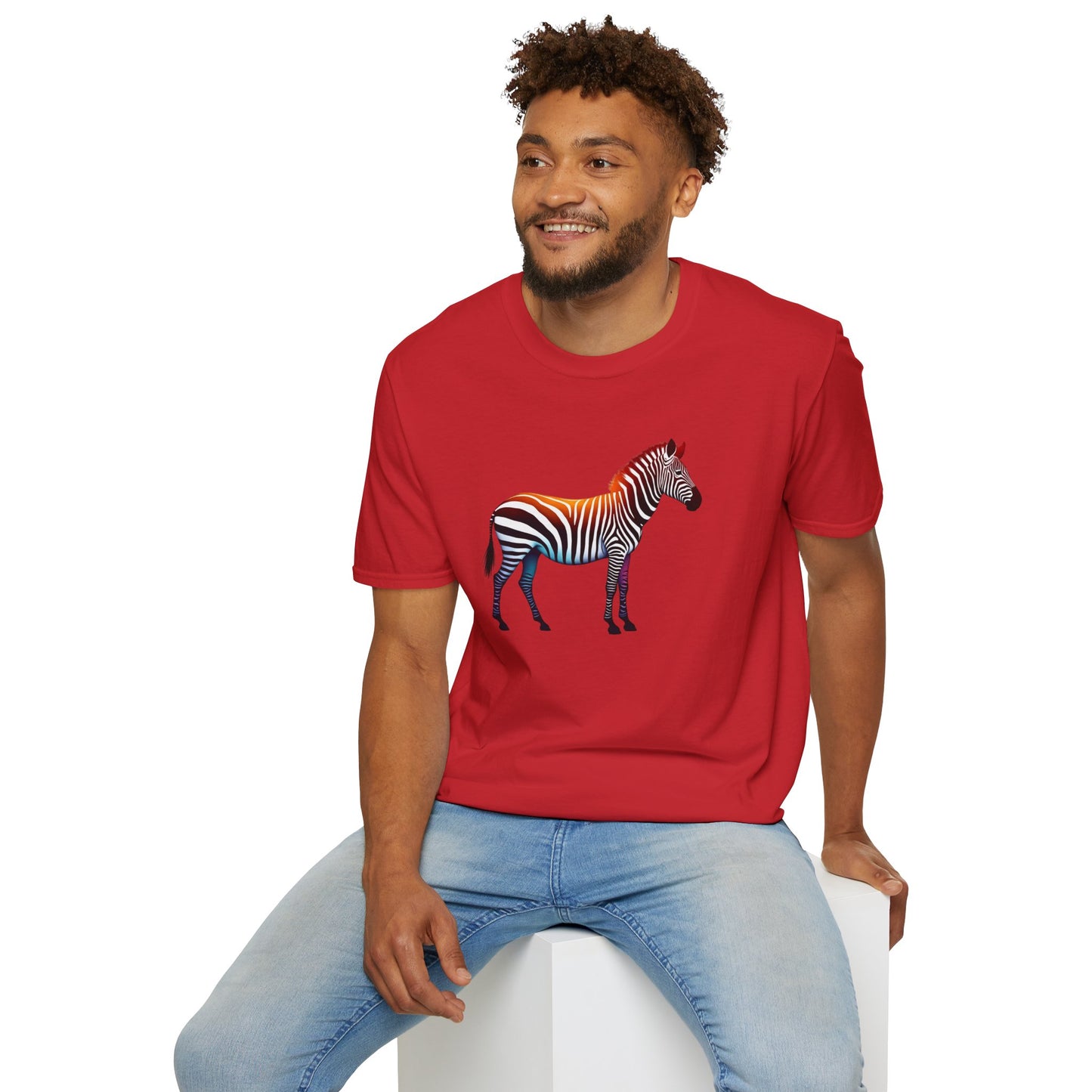Vibrant Zebra Print T-Shirt for Animal Lovers