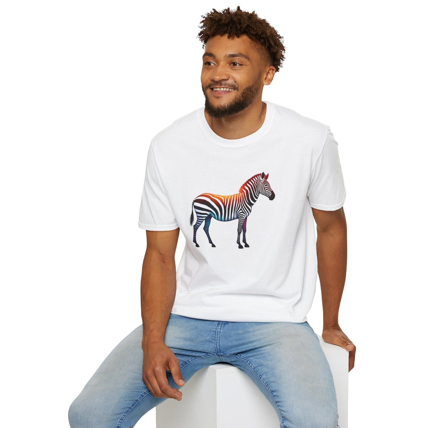 Vibrant Zebra Print T-Shirt for Animal Lovers