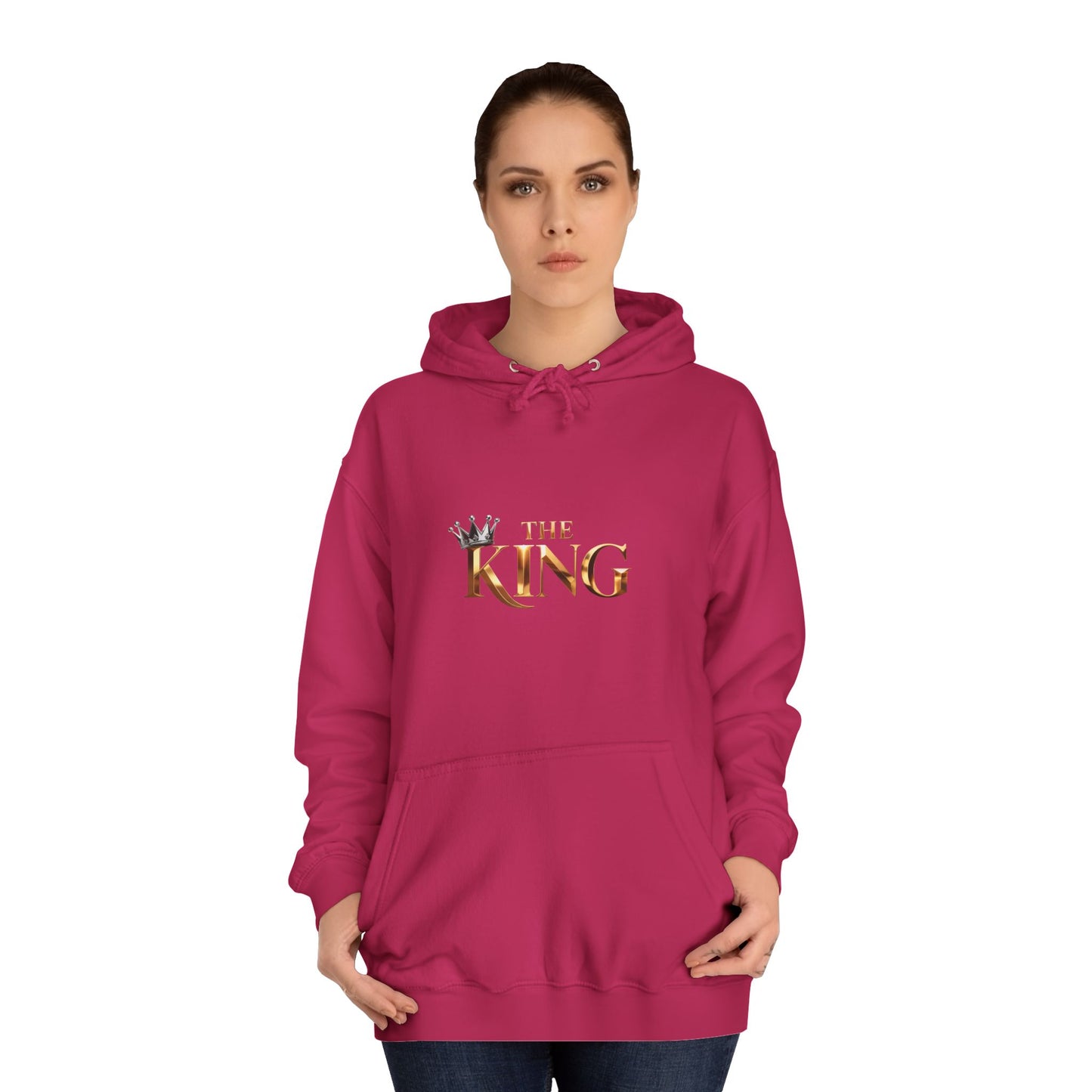 Cool Unisex College Hoodie with 'King' Print, Perfect for Students, Gifts, Casual Wear, College Events, Street Style
