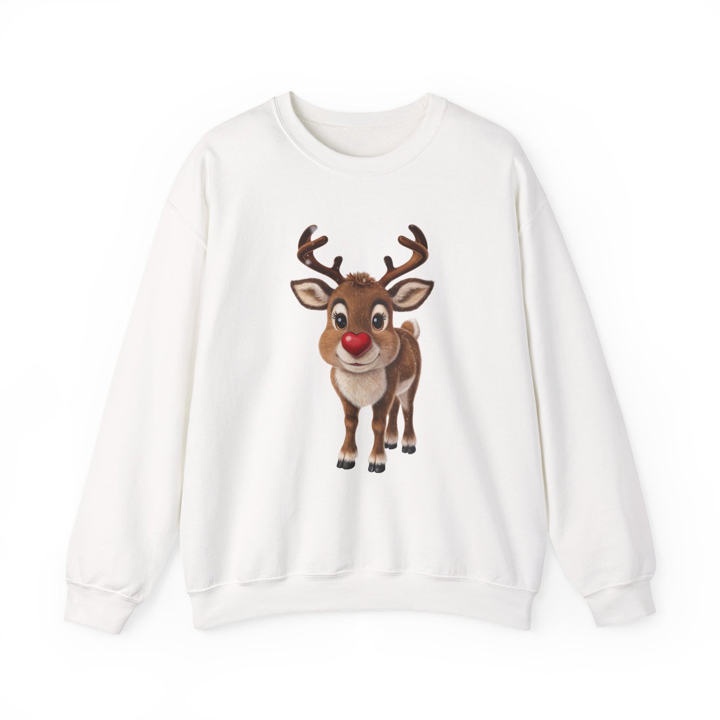 Adorable Reindeer Sweatshirt, Cozy Holiday Wear, Christmas Gift, Winter Outfit, Cute Crewneck