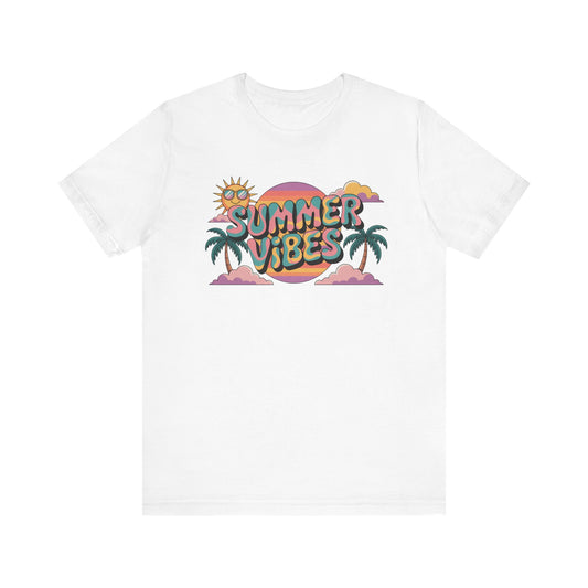 Summer Vibes Graphic Tee, Beachwear, Vacation Shirt, Gift for Sun Lovers, Retro Summer Apparel, Unisex T-Shirt