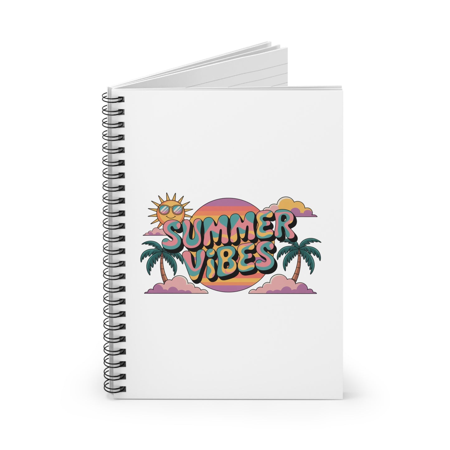 Summer Vibes Spiral Notebook - Perfect for Journaling, Back to School, Beach Days, Gift for Students, Eco-Friendly Supplies