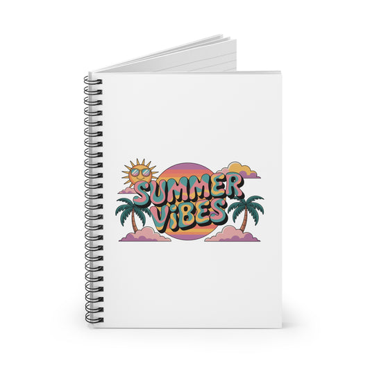 Summer Vibes Spiral Notebook - Perfect for Journaling, Back to School, Beach Days, Gift for Students, Eco-Friendly Supplies