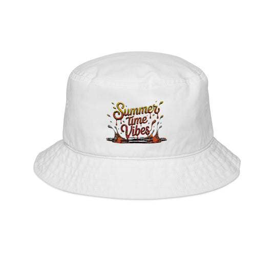 Summer Vibes Bucket Hat, Embroidered Sun Hat, Outdoor Fashion, Beach Accessories, Gift for Him and Her, Summer Party Essential