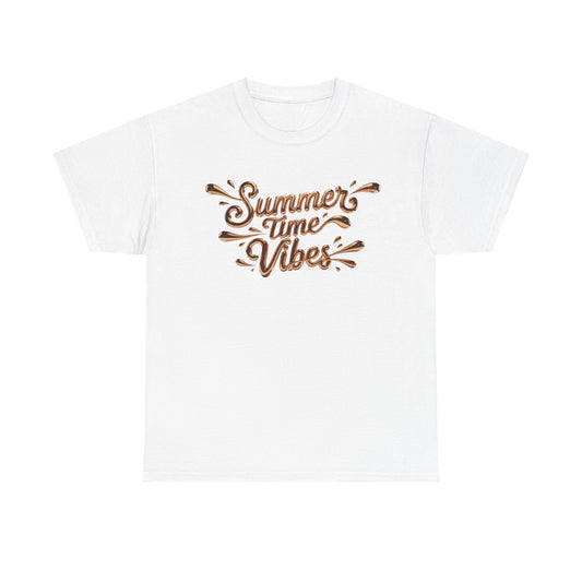 Summer Time Vibes Unisex Heavy Cotton Tee | Cute Summer Shirt, Beachwear, Vacation T-Shirt, Gift for Friends, Casual Style