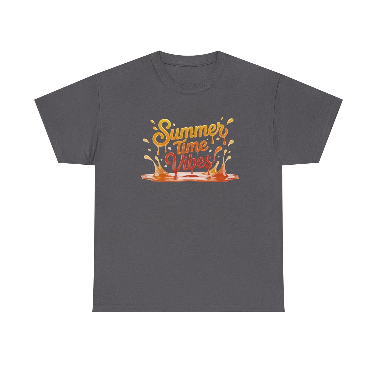 Summer Time Vibes Unisex Heavy Cotton Tee, Casual Summer Clothing, Beachwear, Vacation Top, Gift for Friends