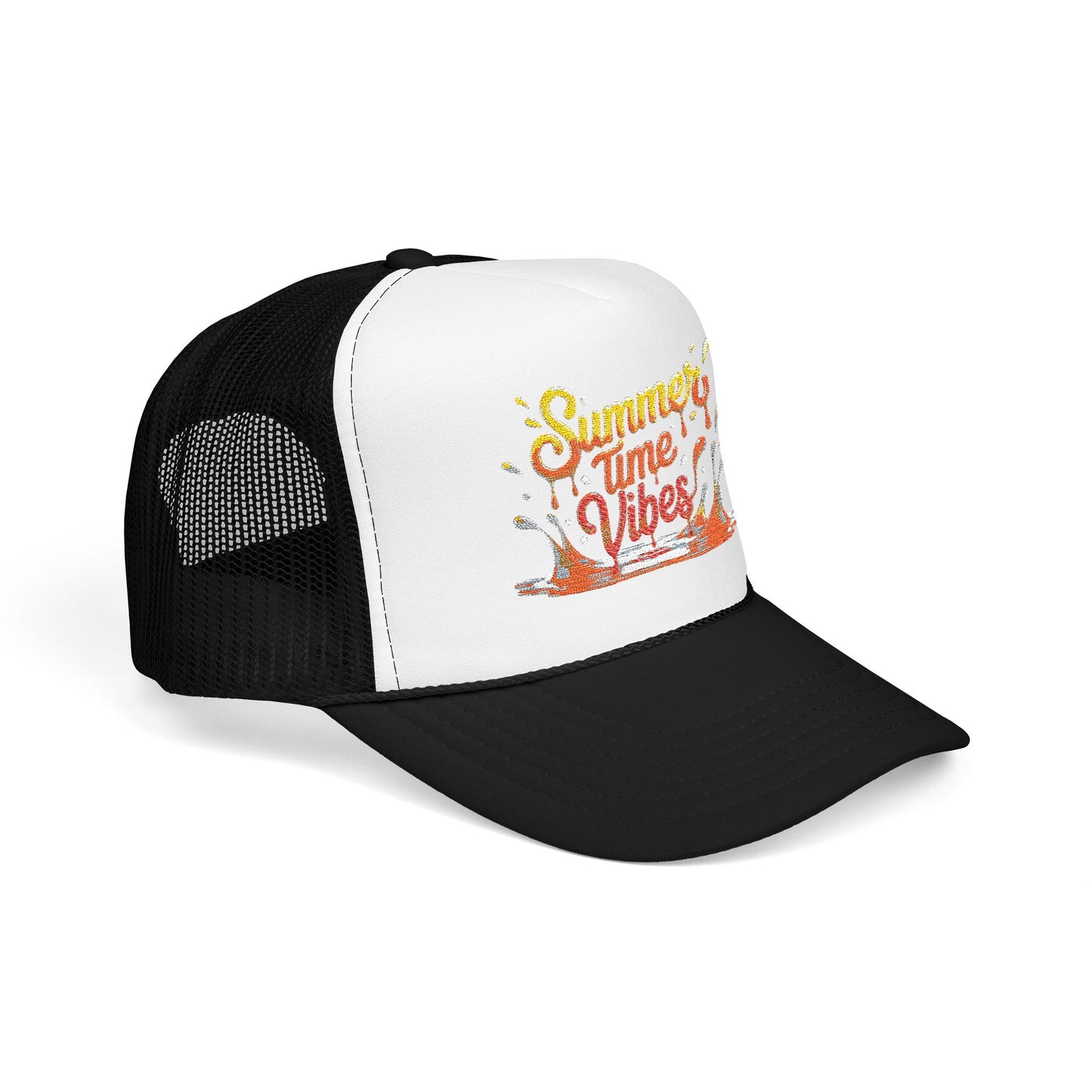 Summer Time Vibes Foam Trucker Hat, Beach Hat, Gift for Him/Her, Summer Accessory, Casual Cap, Outdoor Fun