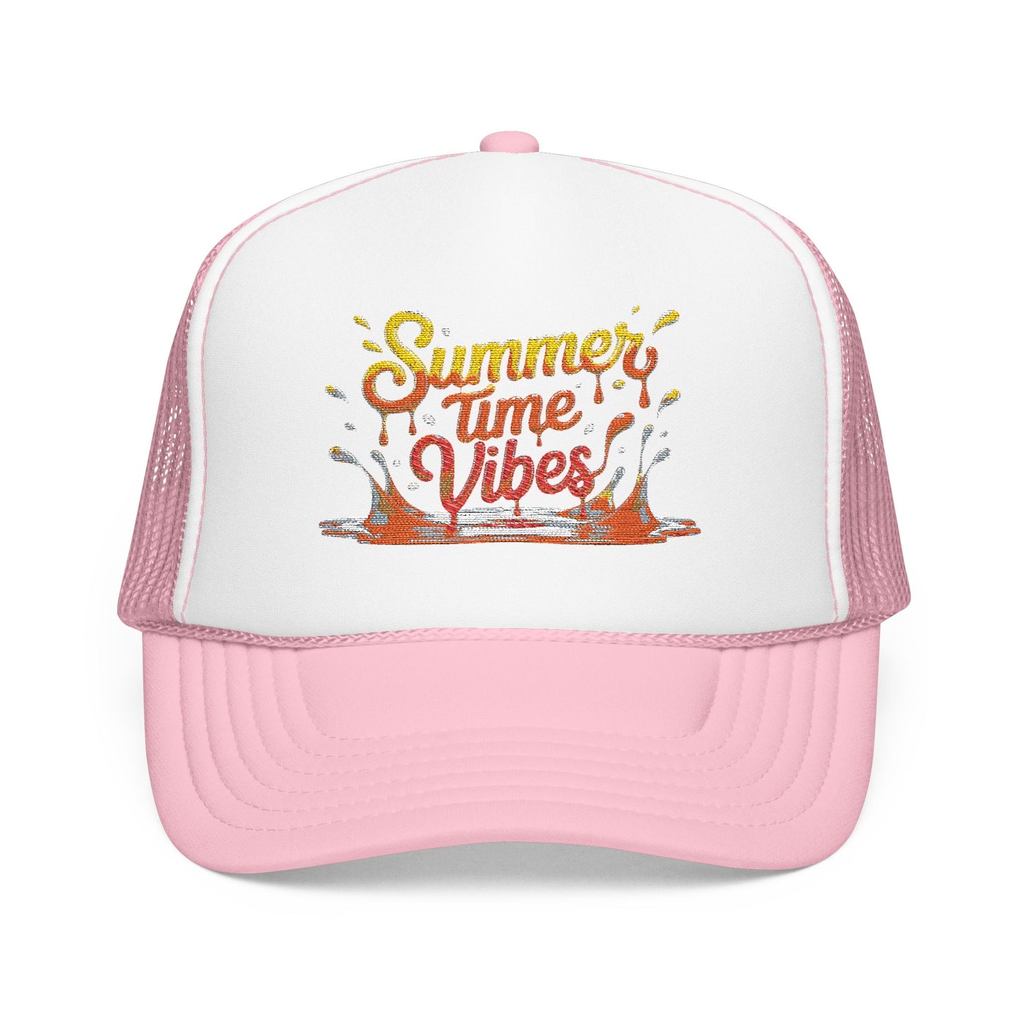 Summer Time Vibes Foam Trucker Hat, Beach Hat, Gift for Him/Her, Summer Accessory, Casual Cap, Outdoor Fun
