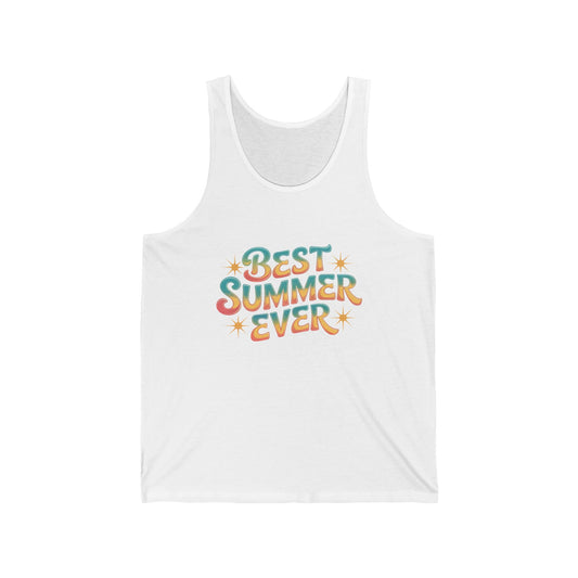 Best Summer Ever Unisex Jersey Tank Top, Summer Apparel, Casual Wear, Gift for Vacation, Beachwear