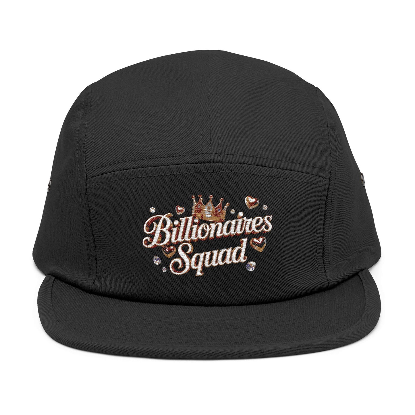 Embroidered 5 Panel Cap with 'Billionaires Squad' Design, Stylish Hat for Trendsetters, Perfect for Casual Outings, Gift for [...]
