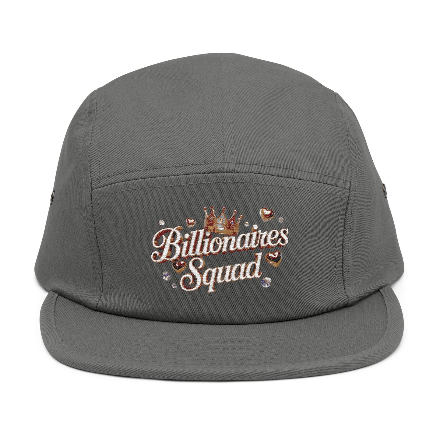 Embroidered 5 Panel Cap with 'Billionaires Squad' Design, Stylish Hat for Trendsetters, Perfect for Casual Outings, Gift for [...]