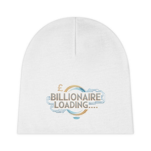 Billionaire Loading Baby Beanie, Cute Baby Winter Hat, Trendy Infant Beanie, Newborn Gift, Baby Shower Gift, AOP Beanie