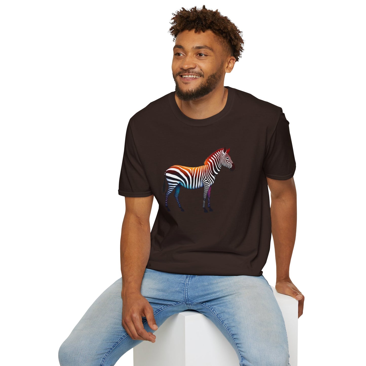 Vibrant Zebra Print T-Shirt for Animal Lovers