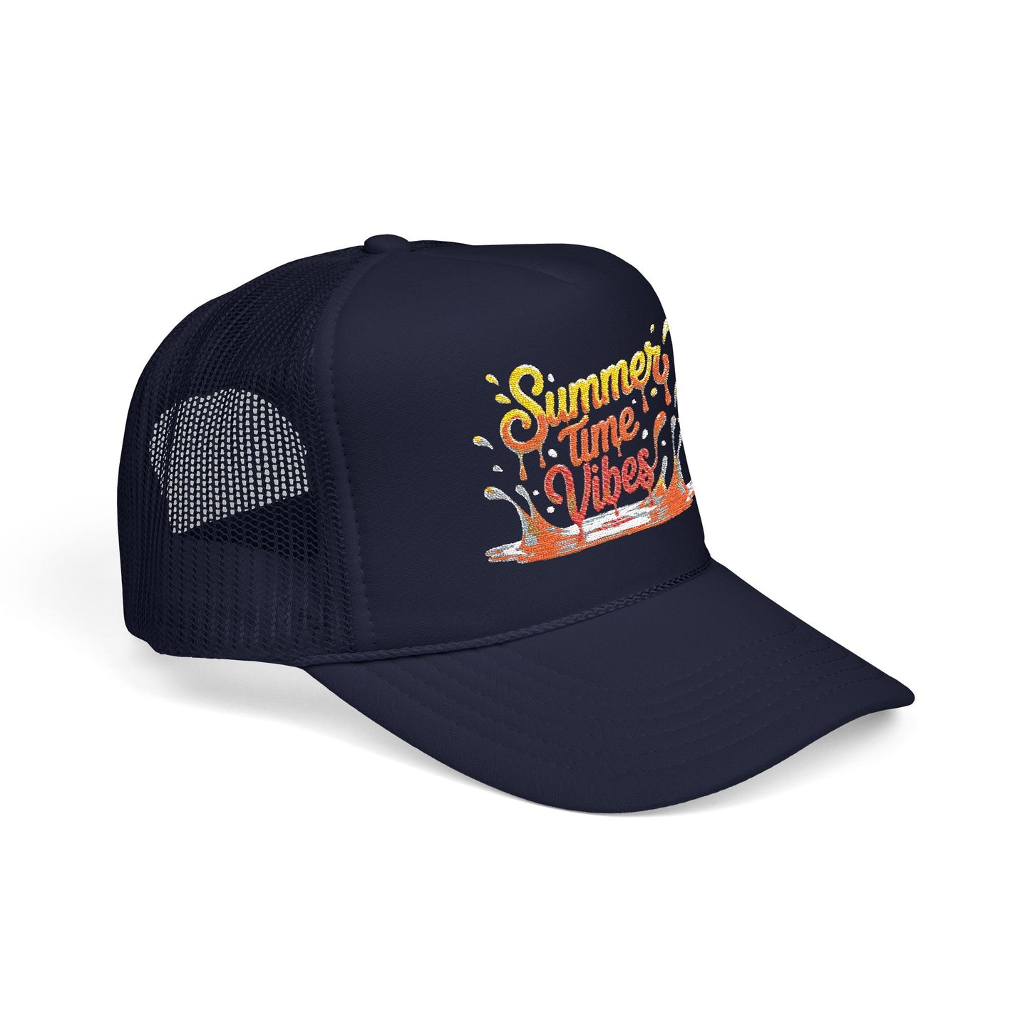 Summer Time Vibes Foam Trucker Hat, Beach Hat, Gift for Him/Her, Summer Accessory, Casual Cap, Outdoor Fun