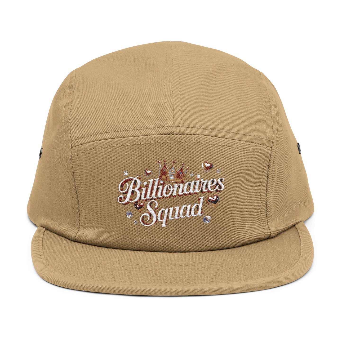 Embroidered 5 Panel Cap with 'Billionaires Squad' Design, Stylish Hat for Trendsetters, Perfect for Casual Outings, Gift for [...]