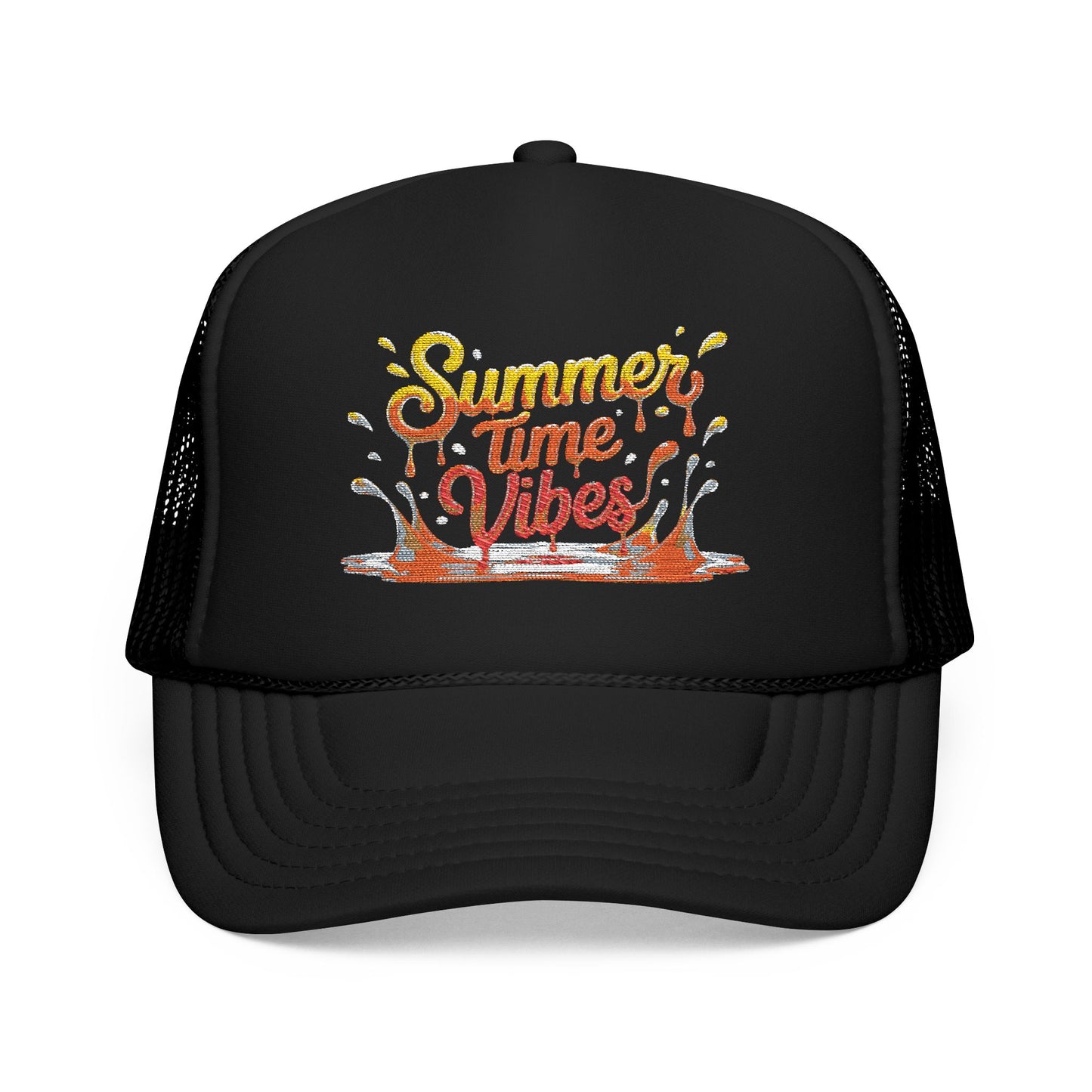 Summer Time Vibes Foam Trucker Hat, Beach Hat, Gift for Him/Her, Summer Accessory, Casual Cap, Outdoor Fun