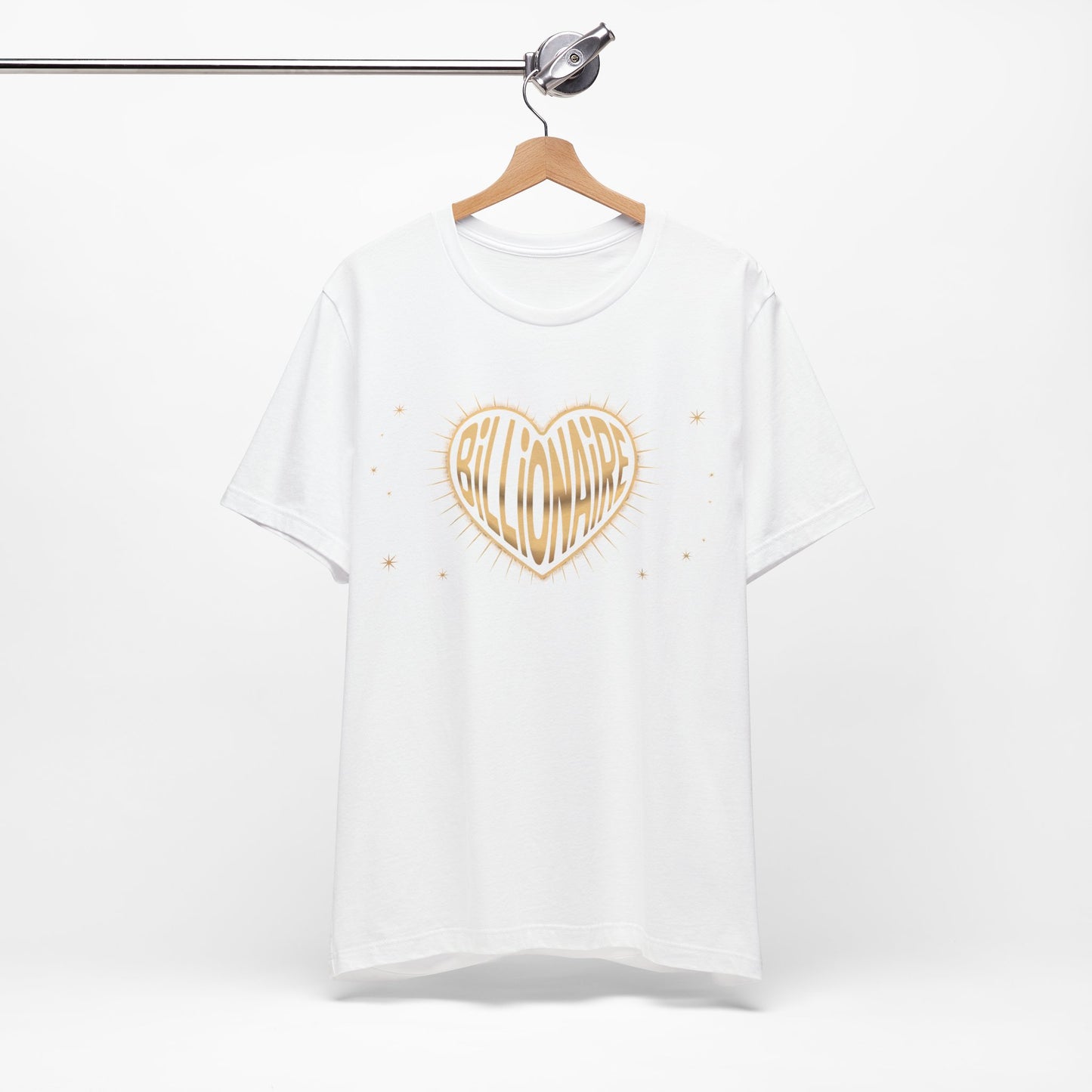 Billionaire Heart Tee, Unisex Jersey Short Sleeve Shirt, Casual Tee for Success Enthusiasts, Gift for Entrepreneurs, Motivational T-Shirt