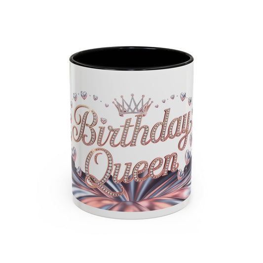 Birthday Queen Accent Mug | Unique Coffee Cup Gift for Her | Perfect for Birthday Celebration, Special Occasions, Tea Lovers, Gift Ideas