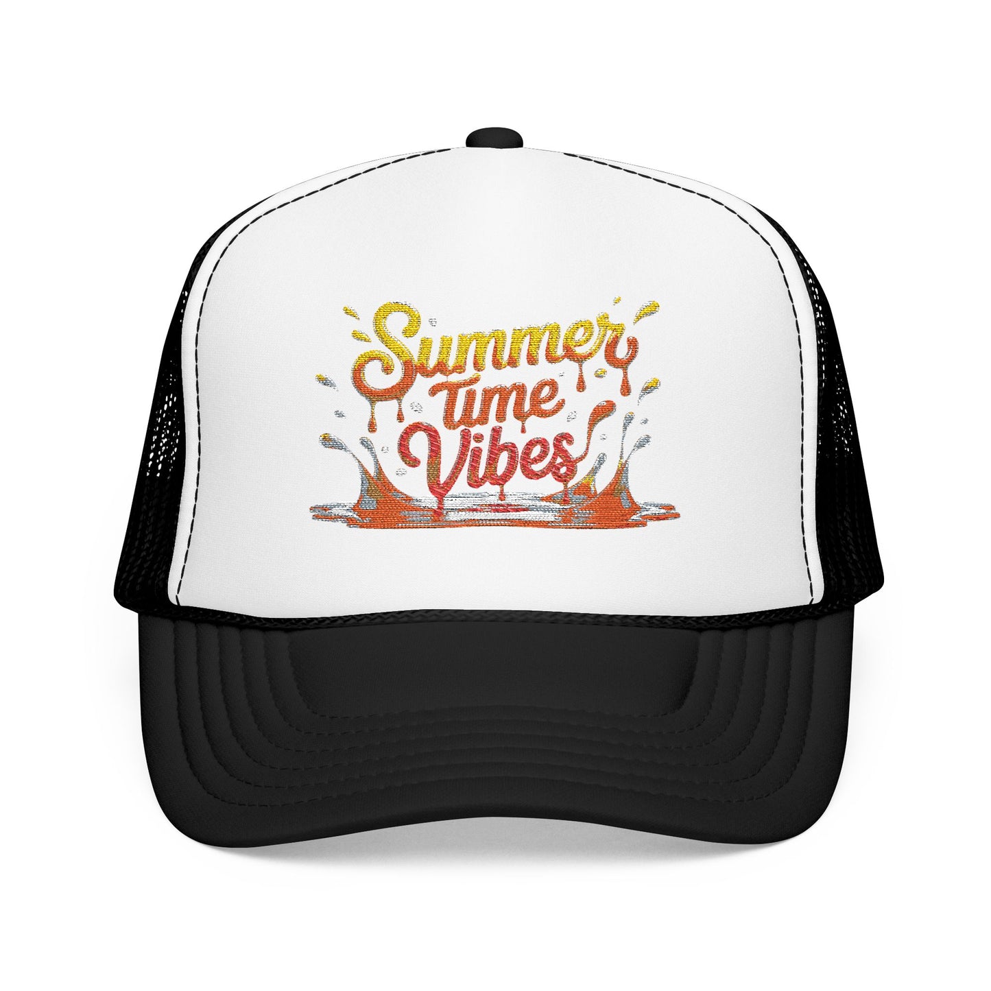 Summer Time Vibes Foam Trucker Hat, Beach Hat, Gift for Him/Her, Summer Accessory, Casual Cap, Outdoor Fun