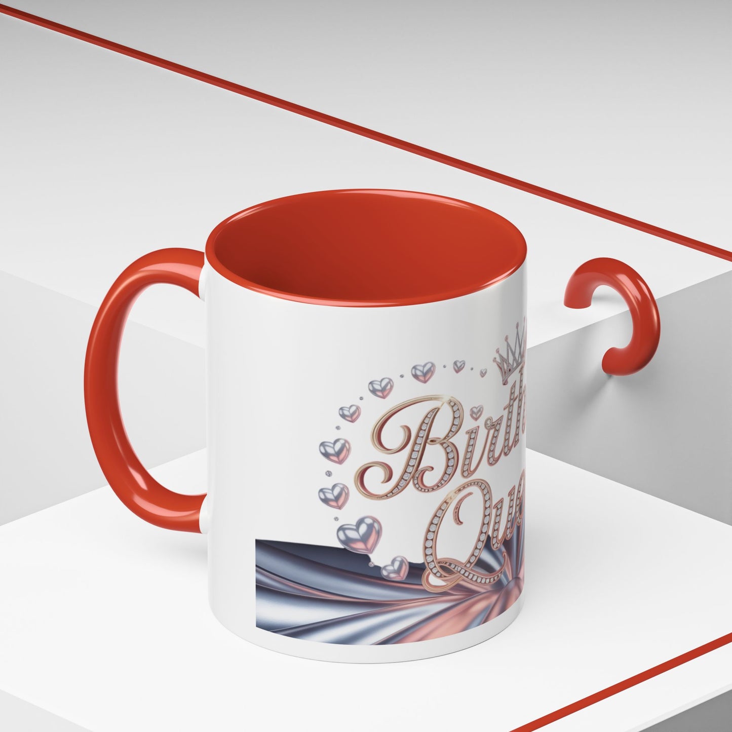Birthday Queen Accent Mug | Unique Coffee Cup Gift for Her | Perfect for Birthday Celebration, Special Occasions, Tea Lovers, Gift Ideas