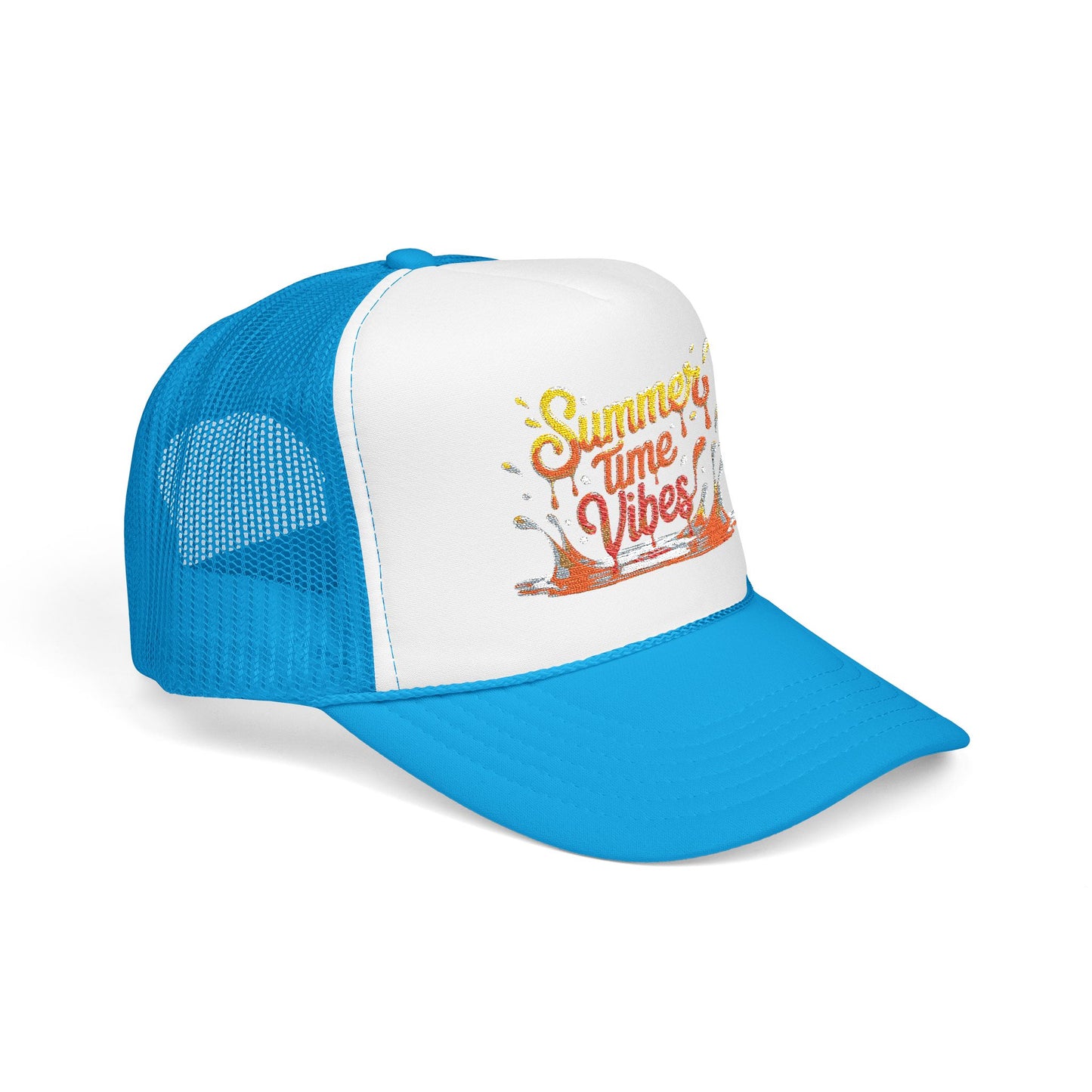 Summer Time Vibes Foam Trucker Hat, Beach Hat, Gift for Him/Her, Summer Accessory, Casual Cap, Outdoor Fun