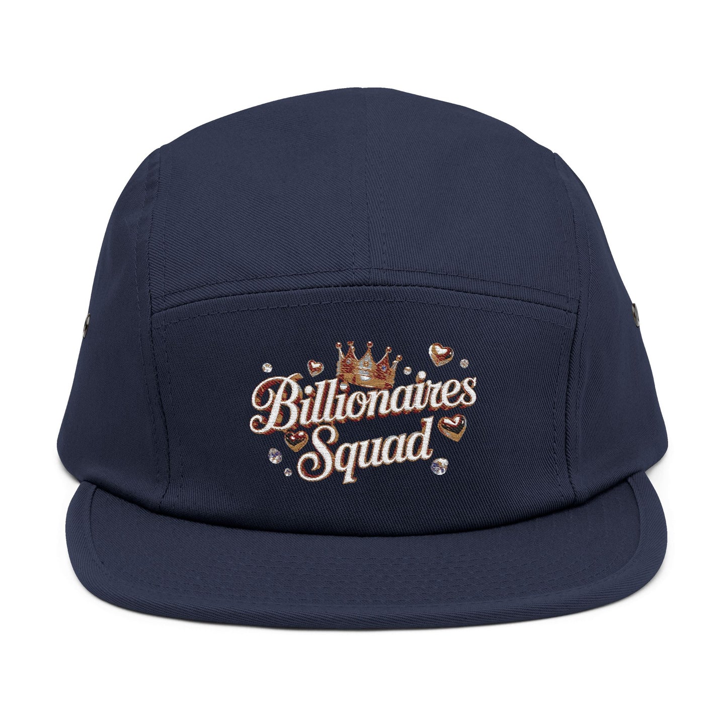 Embroidered 5 Panel Cap with 'Billionaires Squad' Design, Stylish Hat for Trendsetters, Perfect for Casual Outings, Gift for [...]