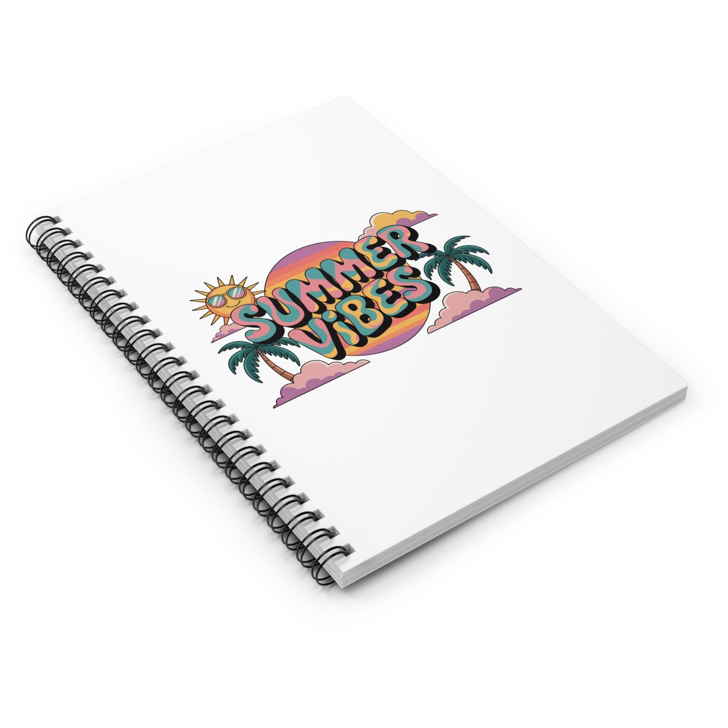 Summer Vibes Spiral Notebook - Perfect for Journaling, Back to School, Beach Days, Gift for Students, Eco-Friendly Supplies