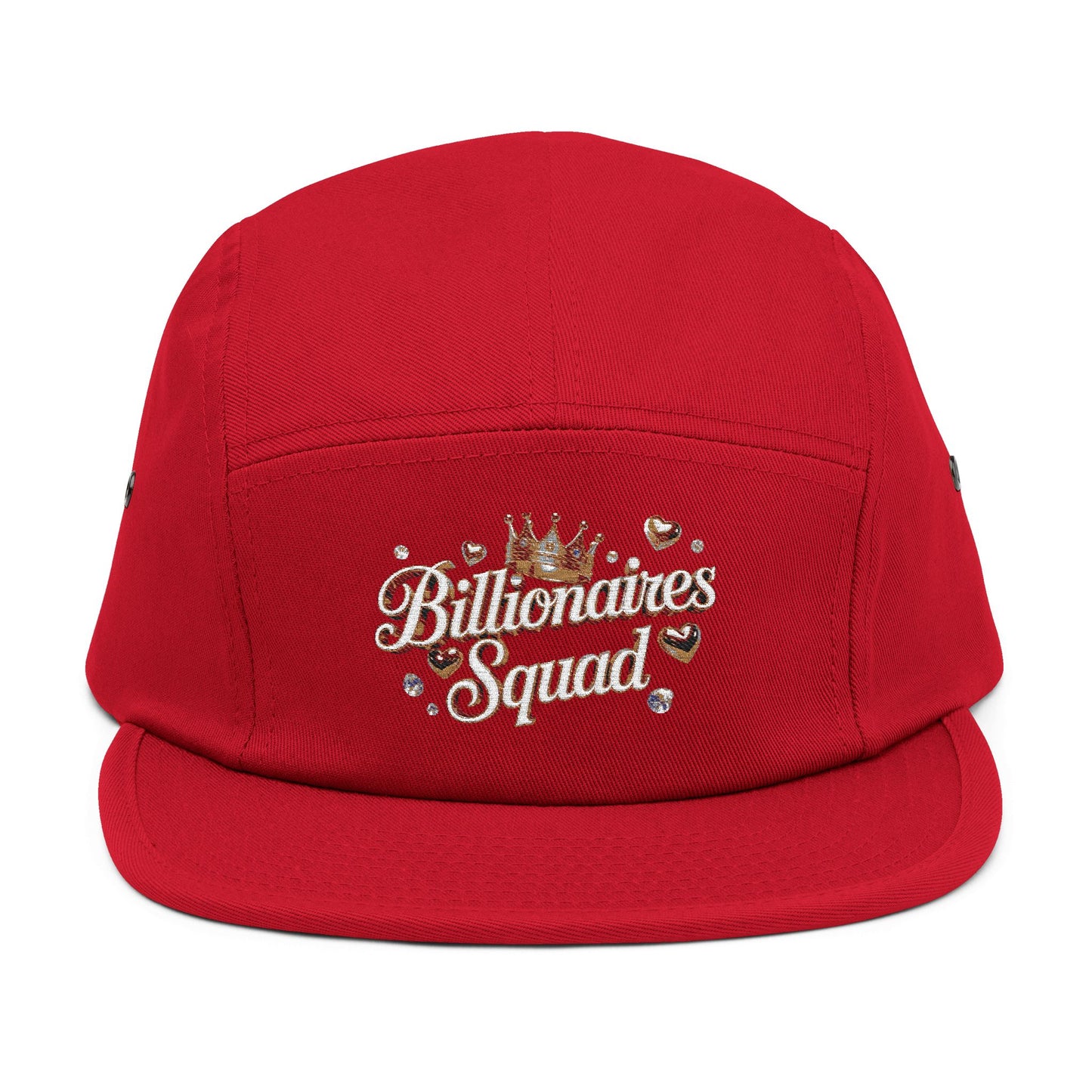 Embroidered 5 Panel Cap with 'Billionaires Squad' Design, Stylish Hat for Trendsetters, Perfect for Casual Outings, Gift for [...]