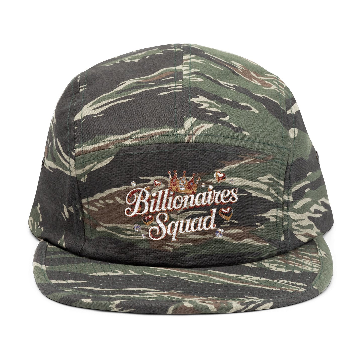 Embroidered 5 Panel Cap with 'Billionaires Squad' Design, Stylish Hat for Trendsetters, Perfect for Casual Outings, Gift for [...]