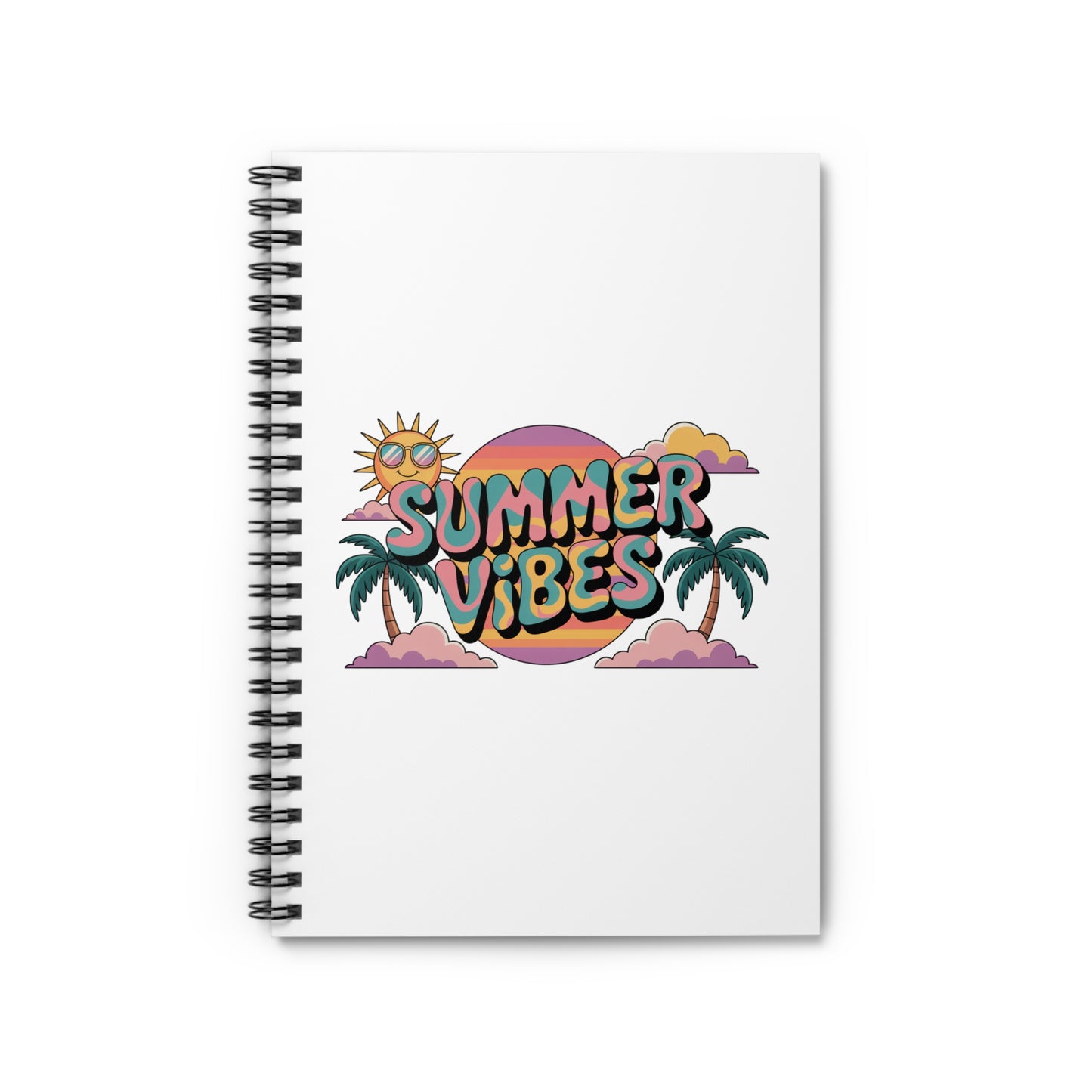 Summer Vibes Spiral Notebook - Perfect for Journaling, Back to School, Beach Days, Gift for Students, Eco-Friendly Supplies