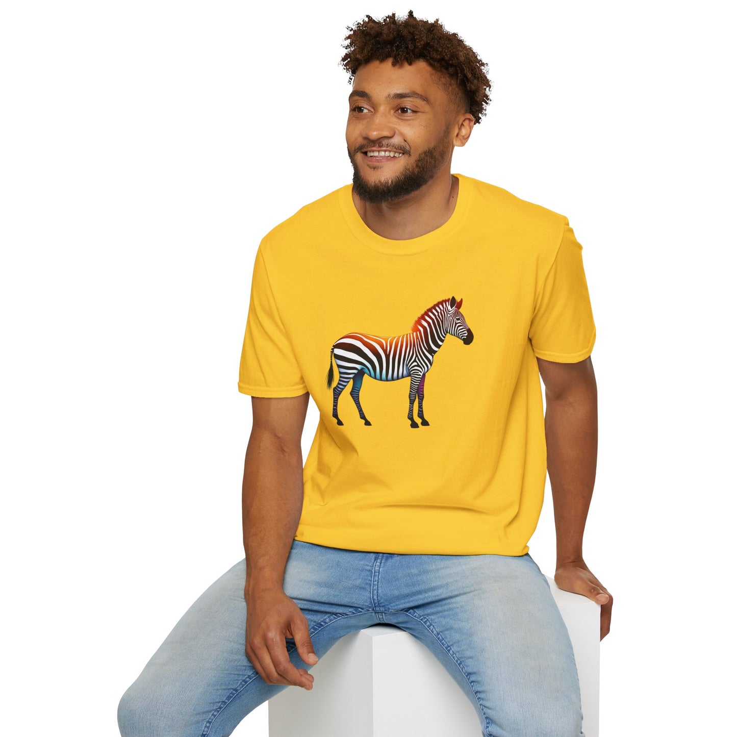 Vibrant Zebra Print T-Shirt for Animal Lovers