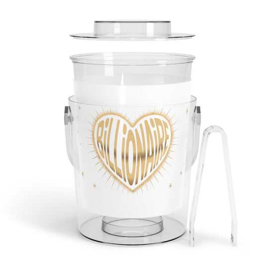 Billionaire Heart Ice Bucket with Tongs, Elegant Barware, Party Accessory, Luxury Gift, Celebration Cooler