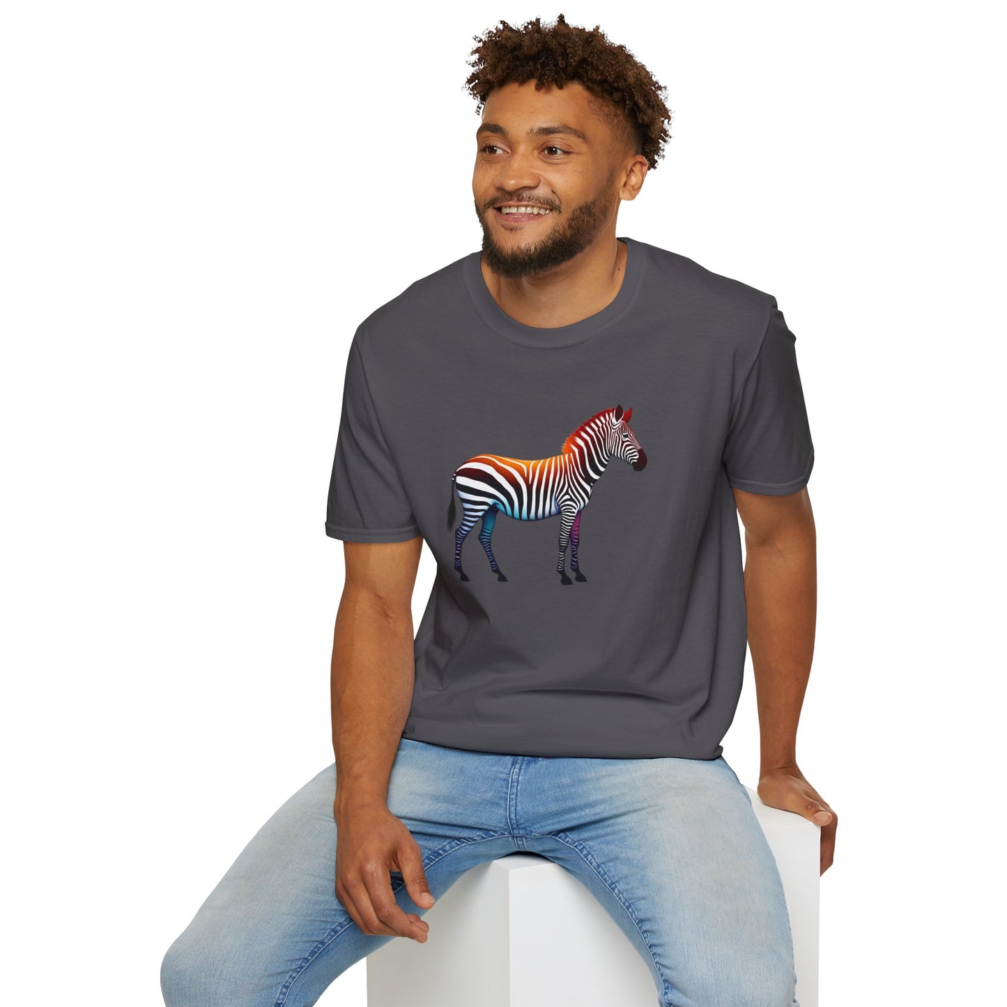 Vibrant Zebra Print T-Shirt for Animal Lovers