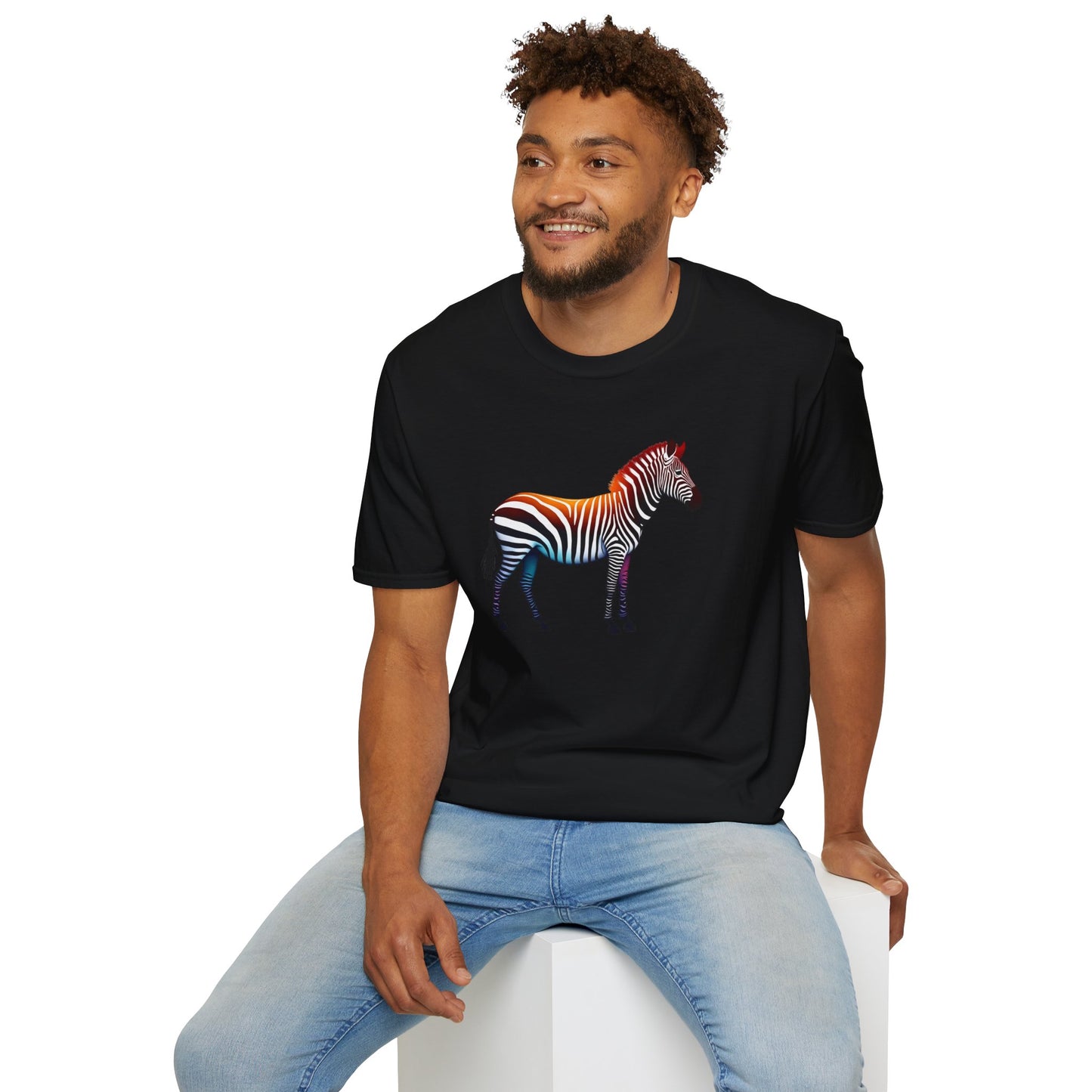 Vibrant Zebra Print T-Shirt for Animal Lovers