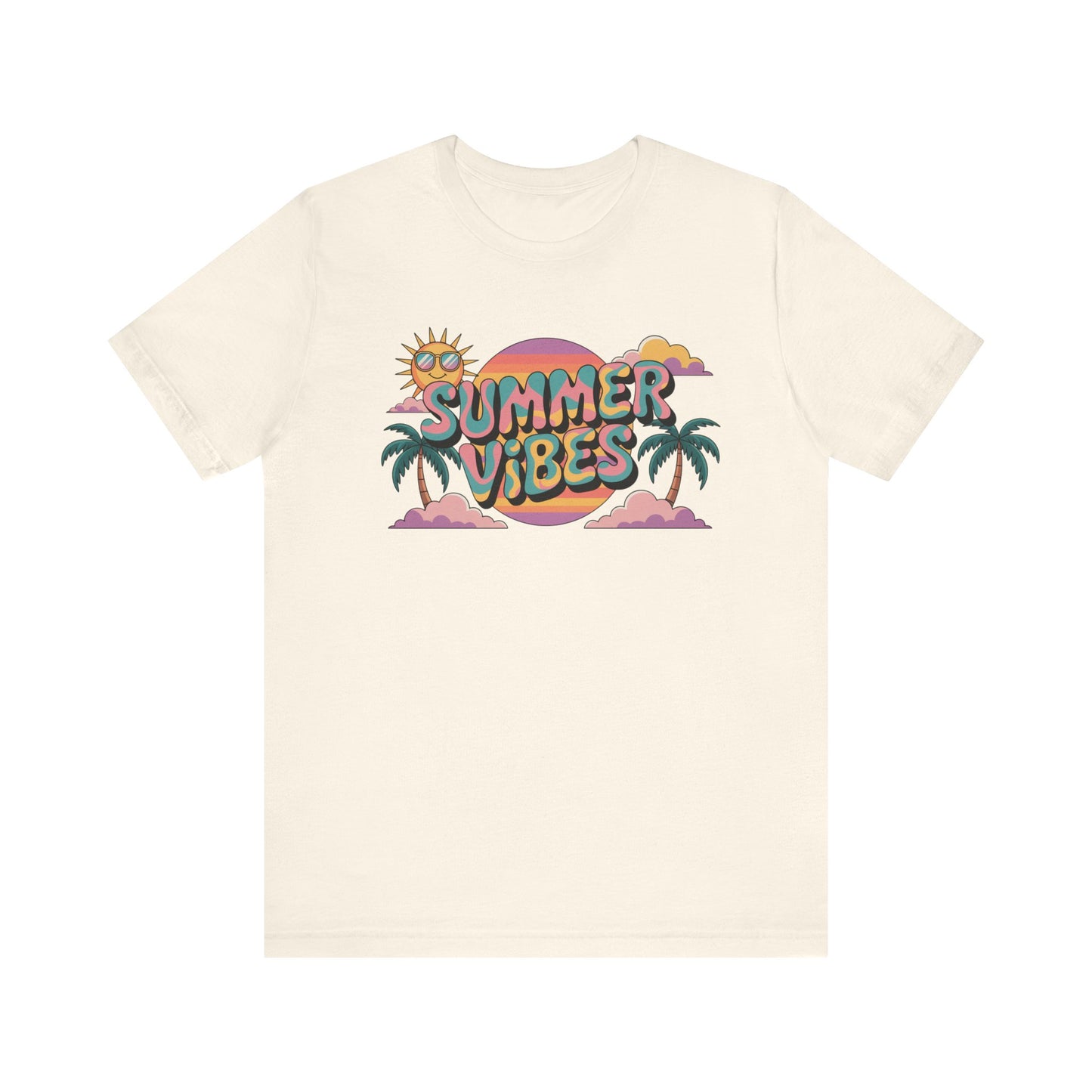 Summer Vibes Graphic Tee, Beachwear, Vacation Shirt, Gift for Sun Lovers, Retro Summer Apparel, Unisex T-Shirt